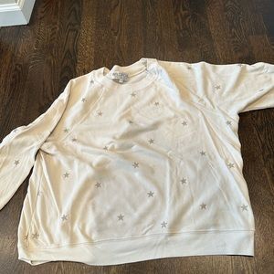 Wildfox Cream Crewneck sweatshirt with gold stars